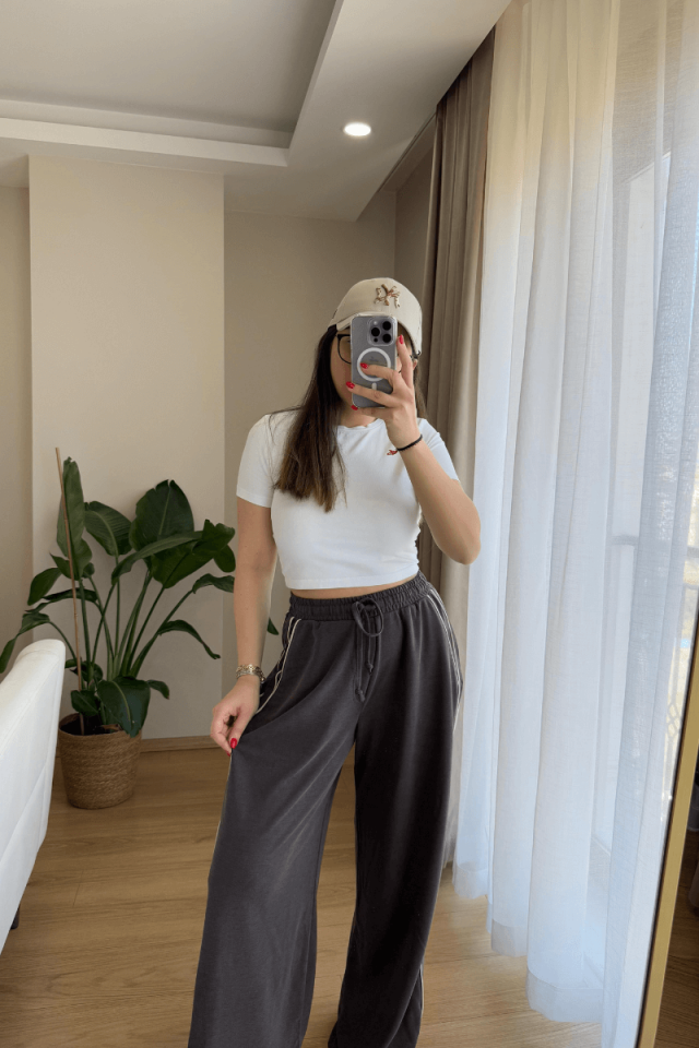 Kahverengi Biyeli Pantolon/Eşofman