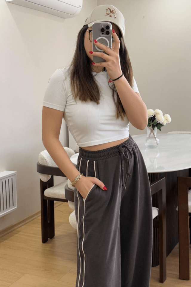 Kahverengi Biyeli Pantolon/Eşofman