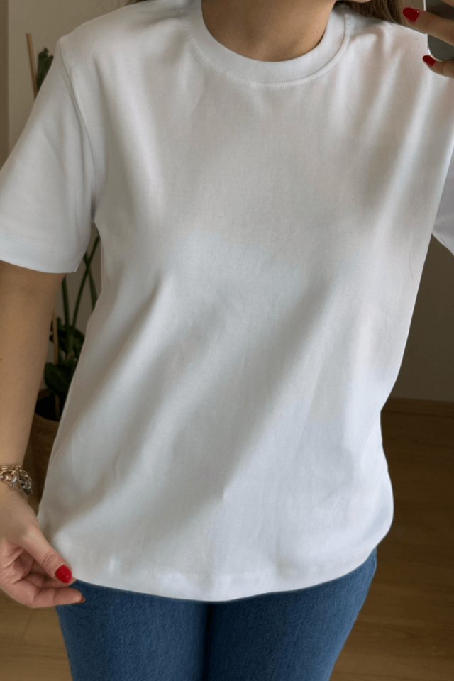 COS Marka Beyaz Basic Premium Tişört