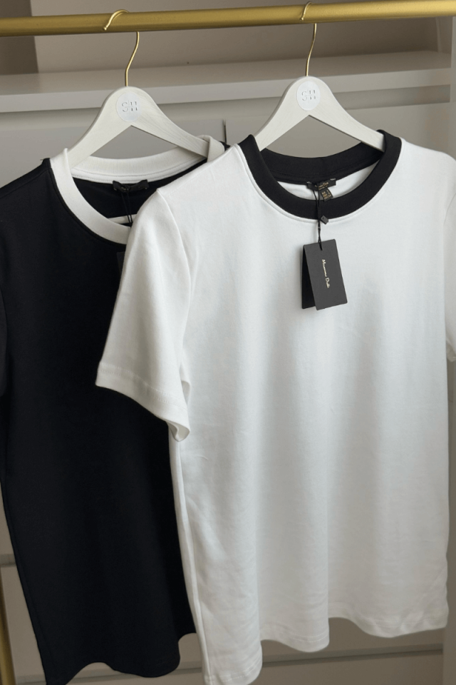 Beyaz Marka Model Bisiklet Yaka Tişört