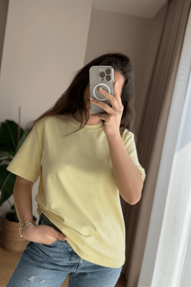 Sarı Basic Tişört