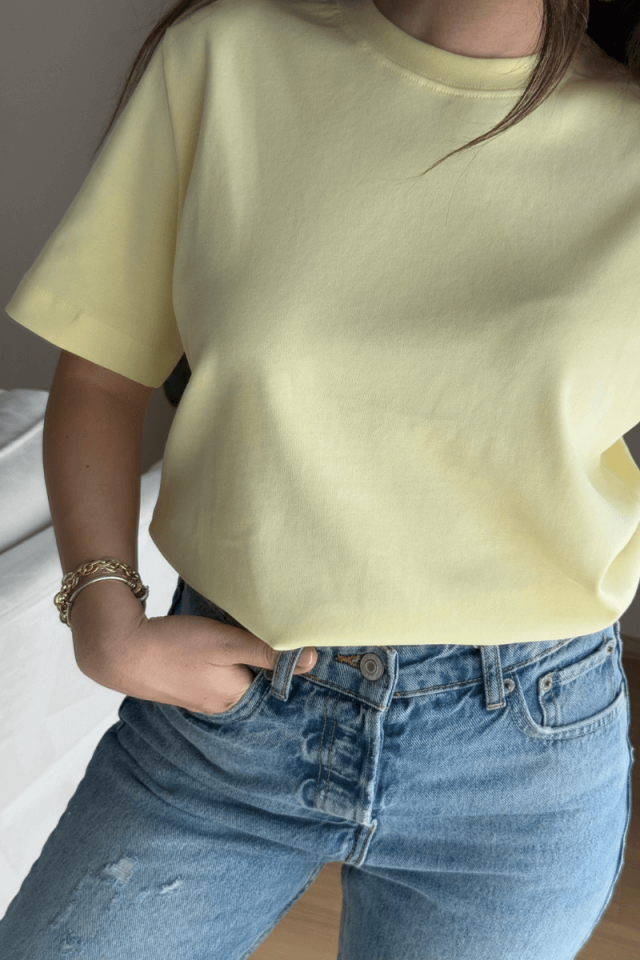 Sarı Basic Tişört