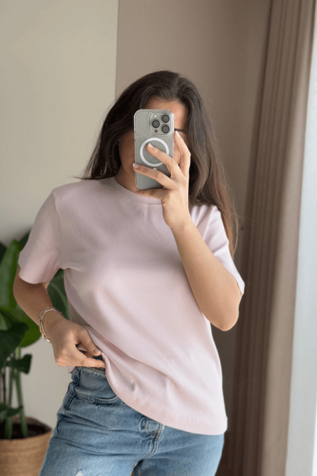 COS Şeker Pembe Basic Tişört