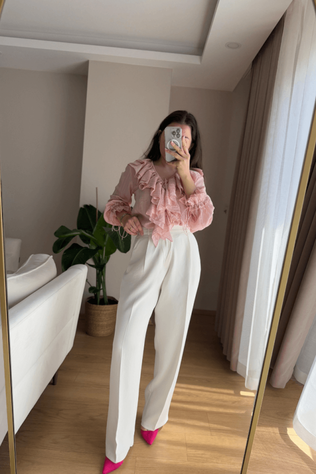 Beyaz Premium Pantolon