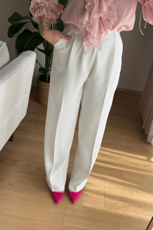 Beyaz Premium Pantolon