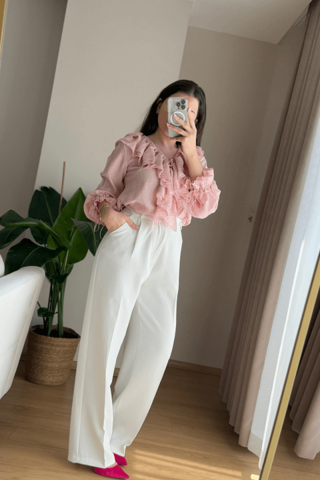 Beyaz Premium Pantolon