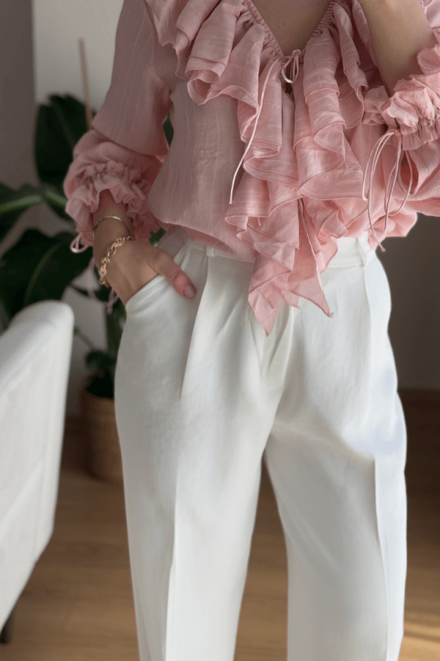 Beyaz Premium Pantolon