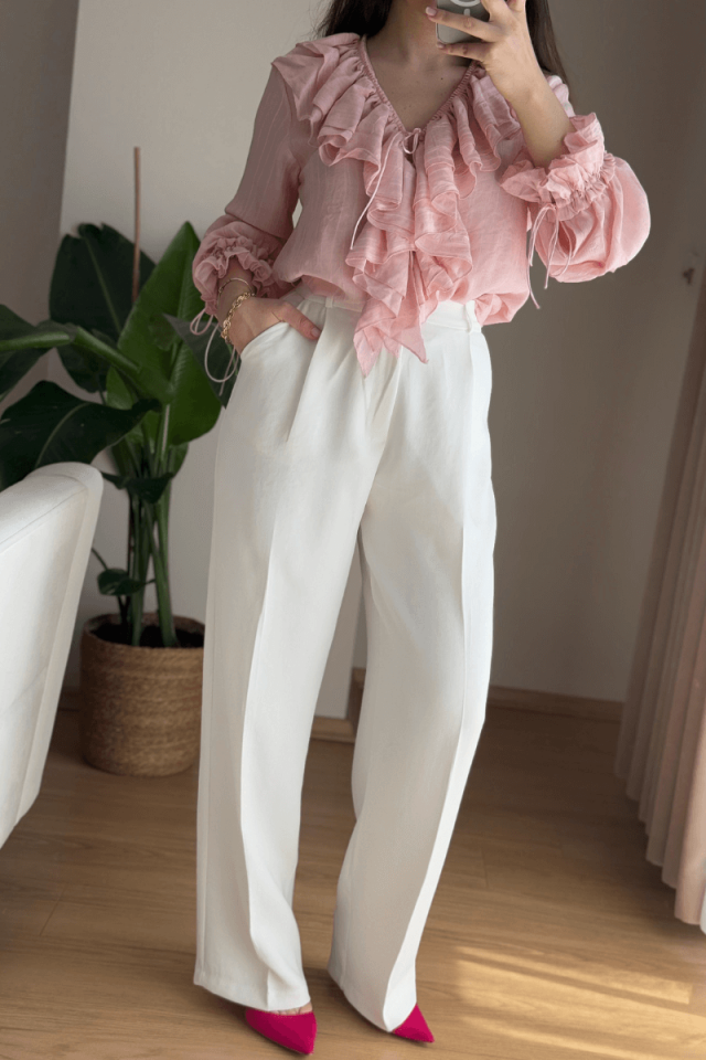 Beyaz Premium Pantolon