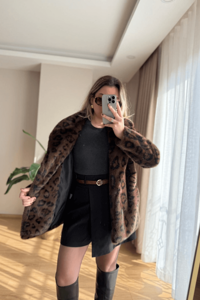 Siyah Premium Kemerli Şort Etek(Kemer Dahil)