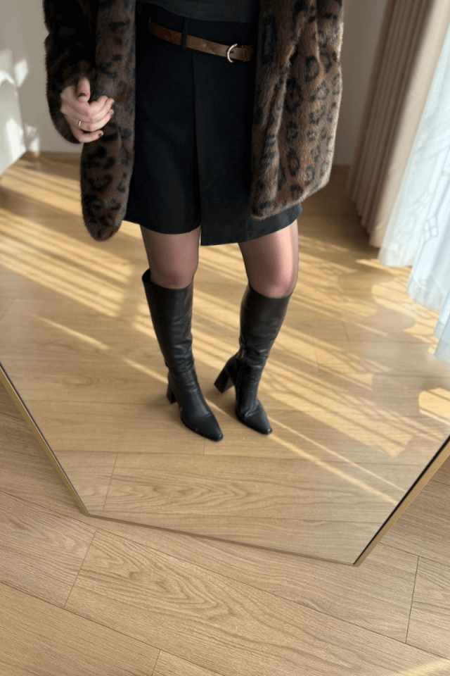 Siyah Premium Kemerli Şort Etek(Kemer Dahil)