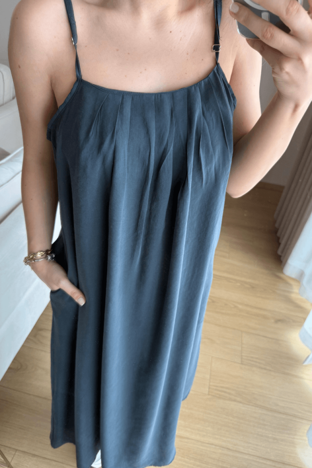 Antrasit Askılı Tensel Elbise