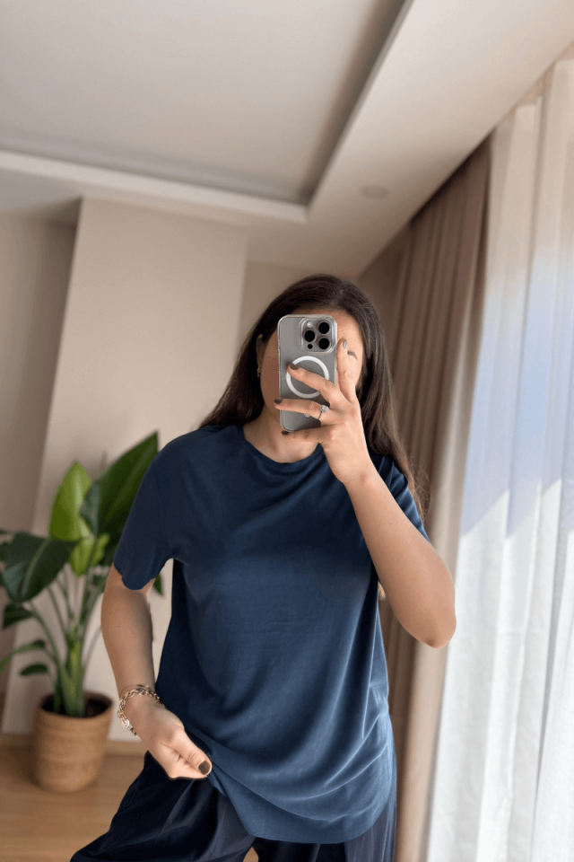 Lacivert Modal Tişört