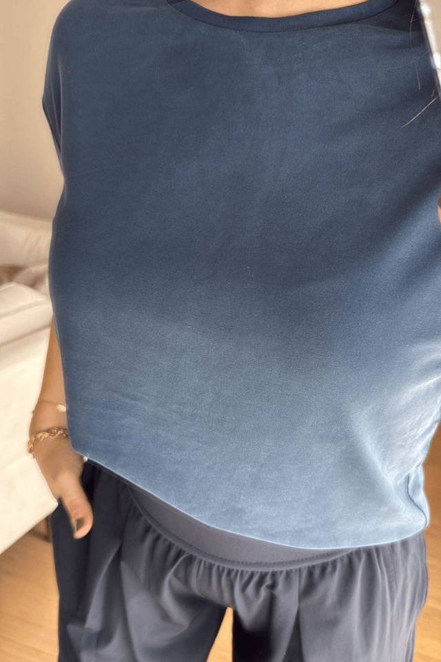 Lacivert Kumaş Modal Tişört