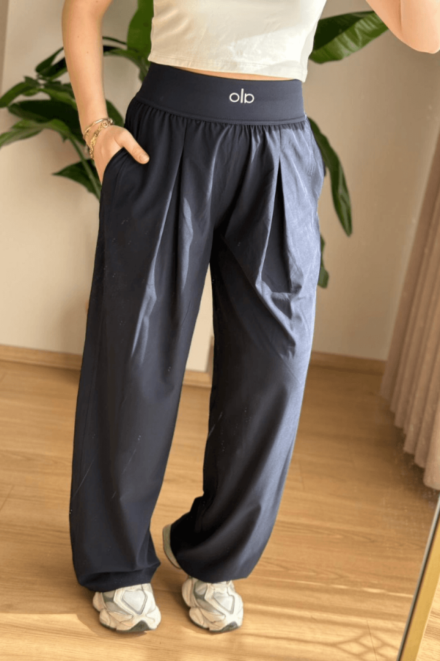 Lacivert Beli Lastikli Pantolon