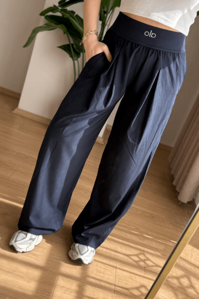 Lacivert Beli Lastikli Pantolon