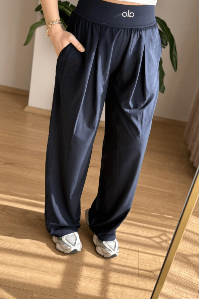 Lacivert Beli Lastikli Pantolon