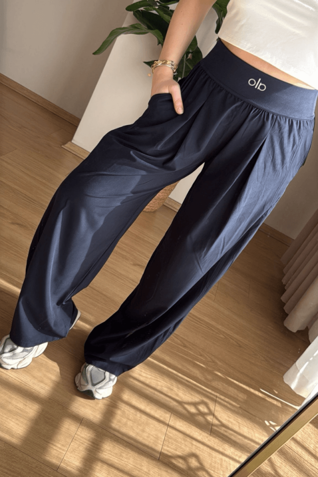 Lacivert Beli Lastikli Pantolon