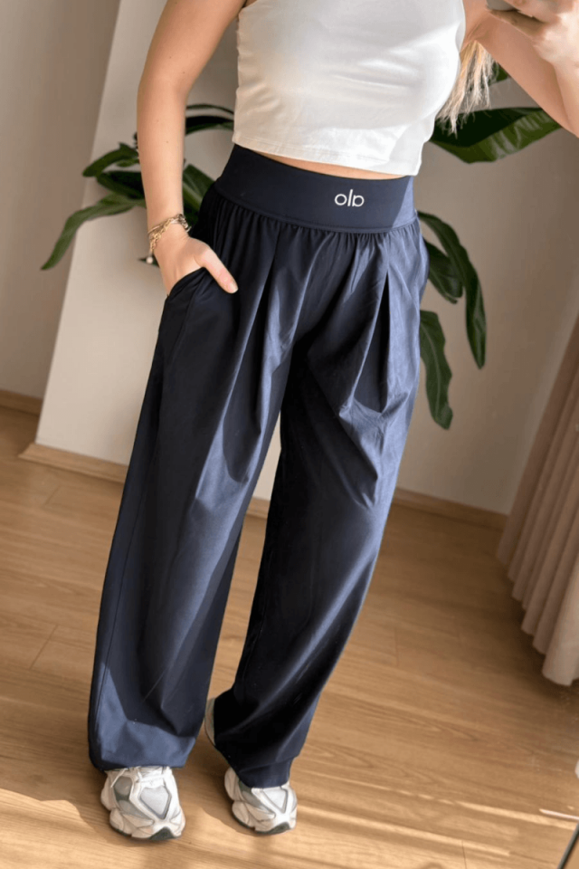 Lacivert Beli Lastikli Pantolon