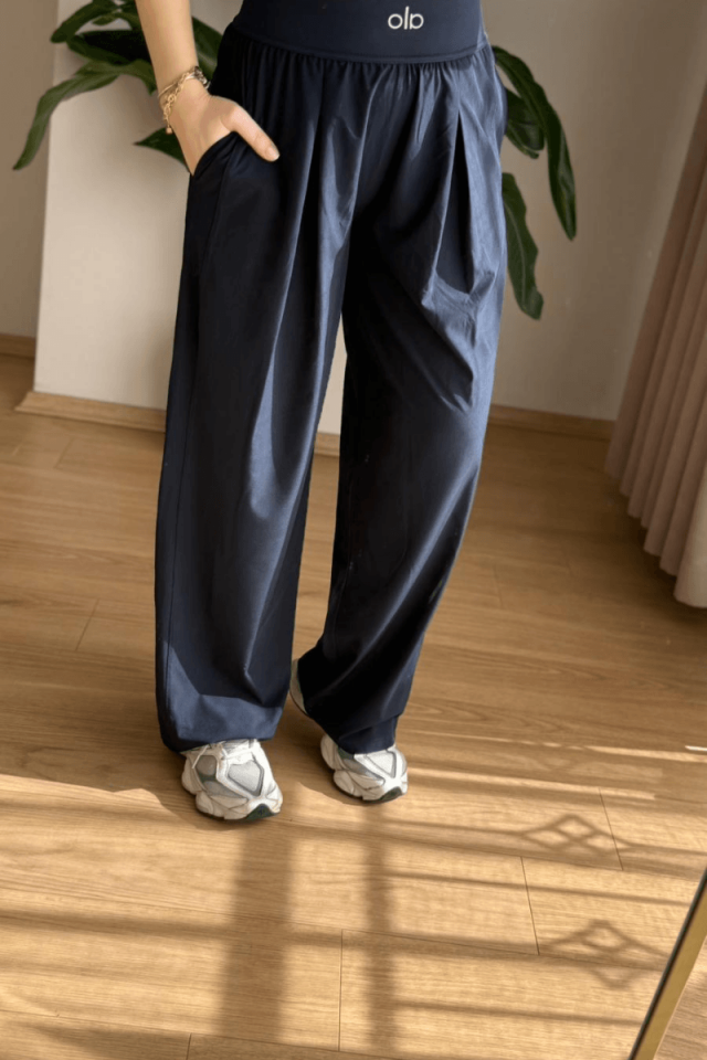 Lacivert Beli Lastikli Pantolon