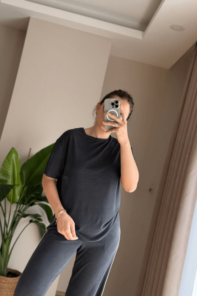 Antrasit Modal Tişört