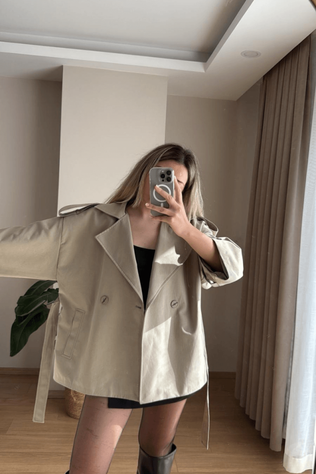 Ara Boy Premium Trençkot (Adaçayı Yeşili)