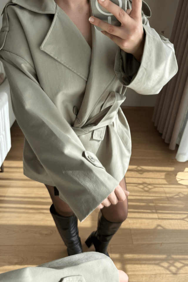 Ara Boy Premium Trençkot (Adaçayı Yeşili)