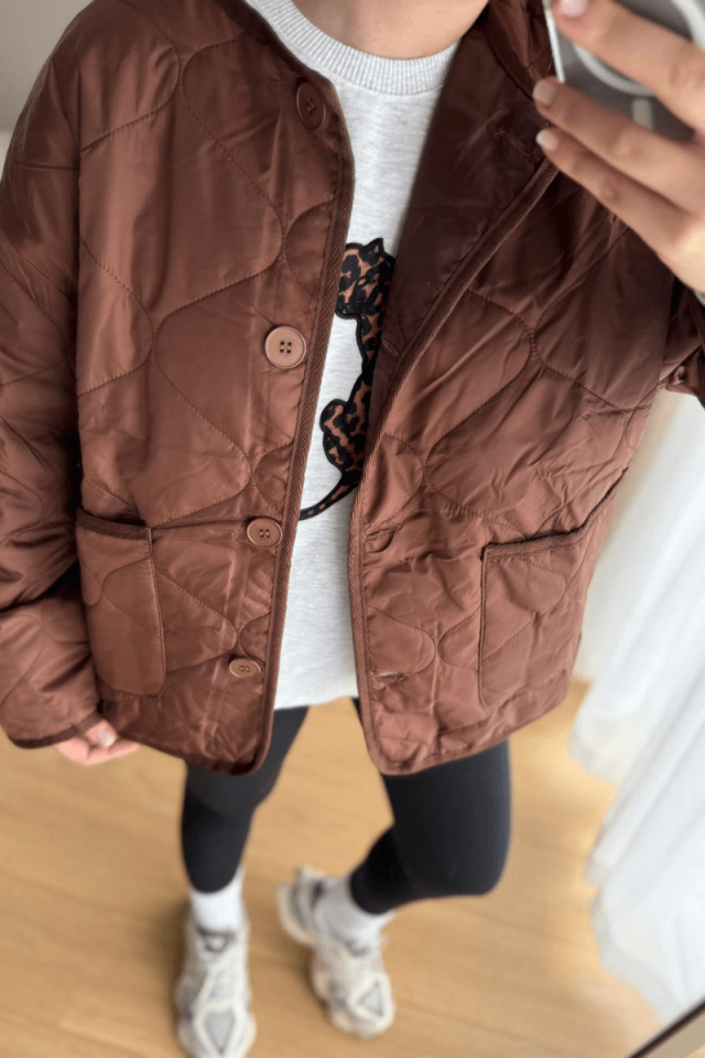 Kahverengi Kapitone Ceket