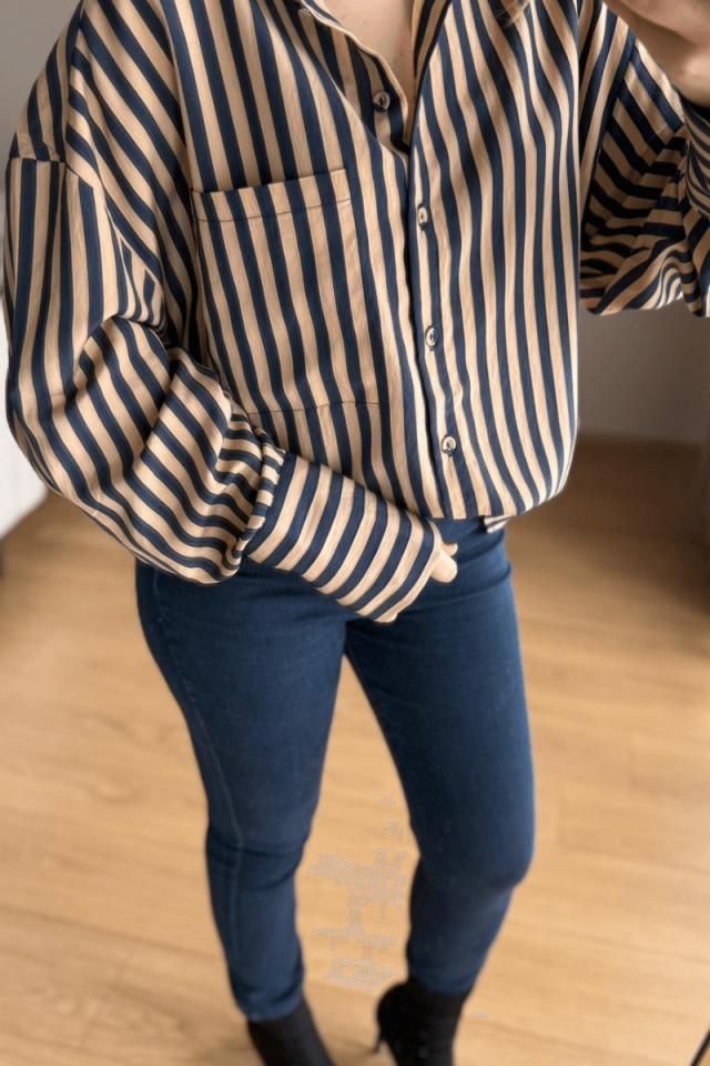 Camel-Laci Çizgili Gömlek