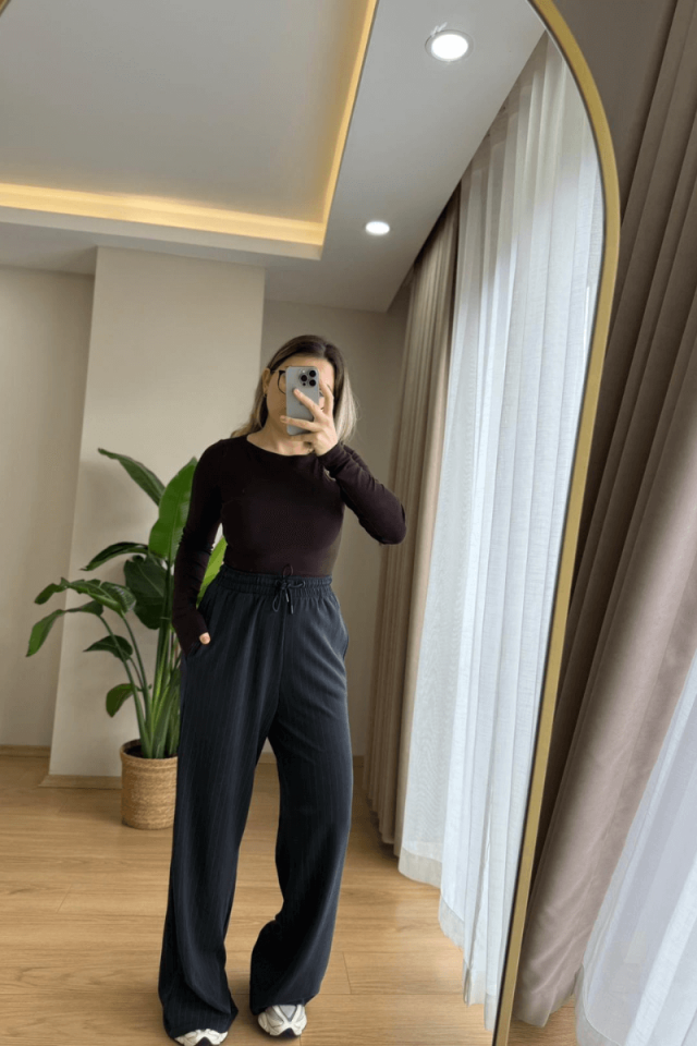 Antrasit Çizgili Eşofman/Pantolon