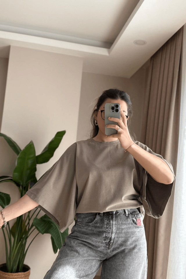 Vizon Yarasa Kol Tişört