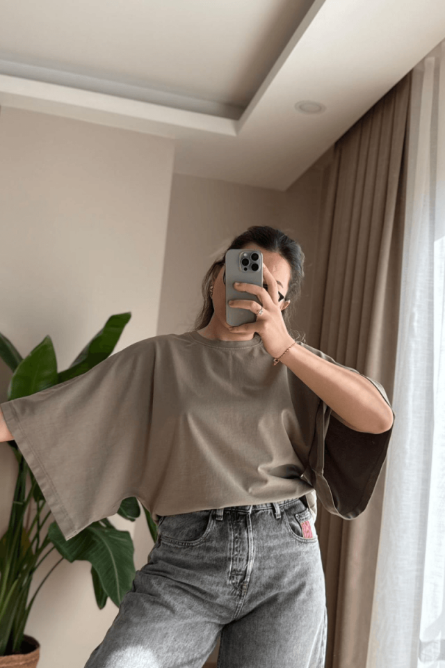 Vizon Yarasa Kol Tişört