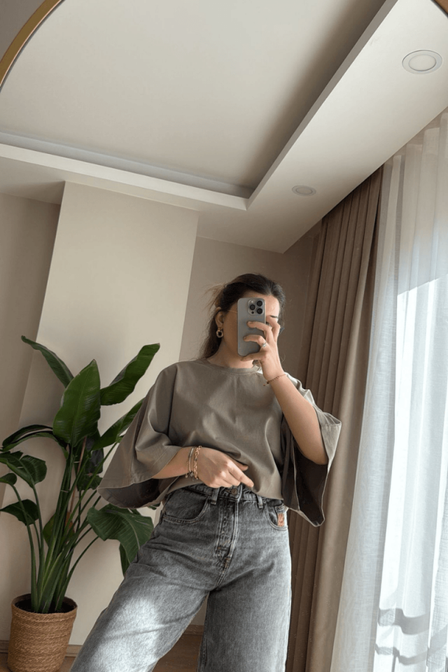 Vizon Yarasa Kol Tişört