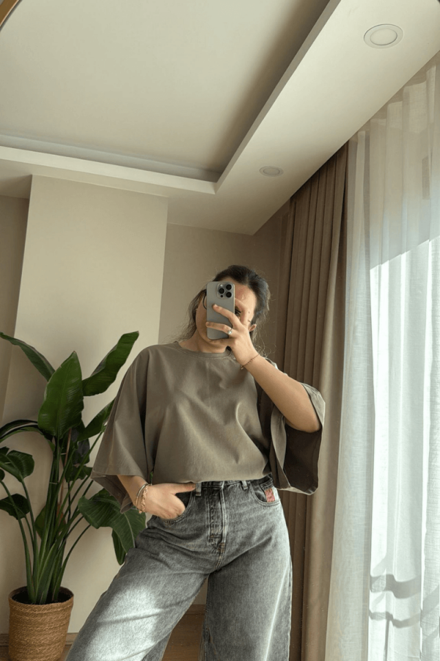 Vizon Yarasa Kol Tişört