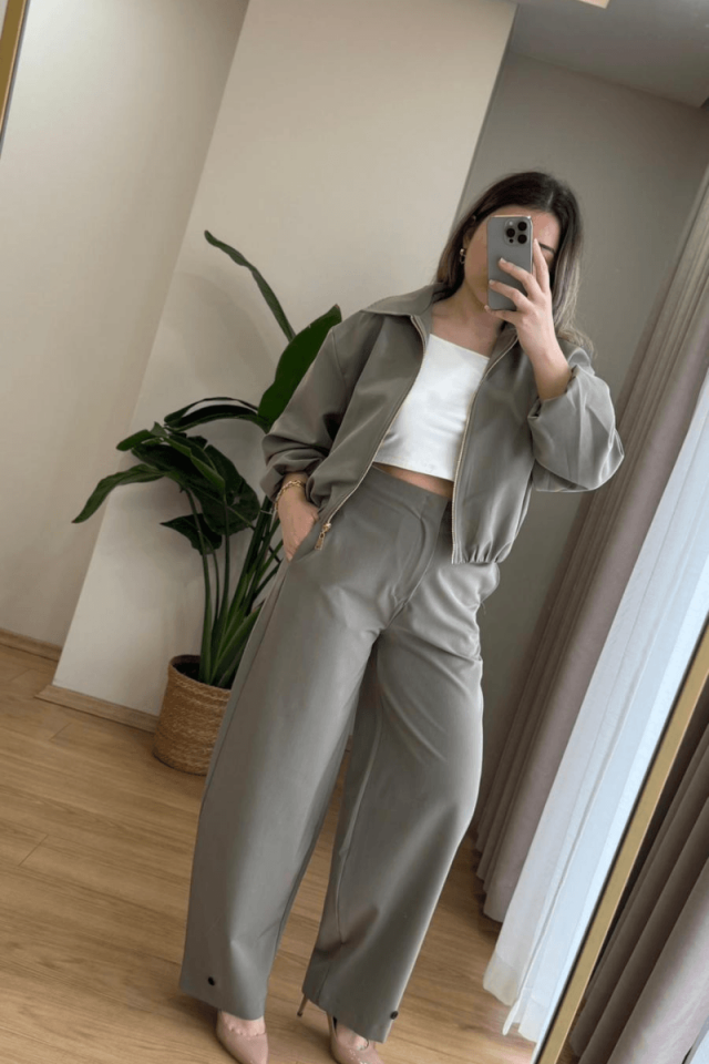 Haki Poliviskon Pantolon (Premium)