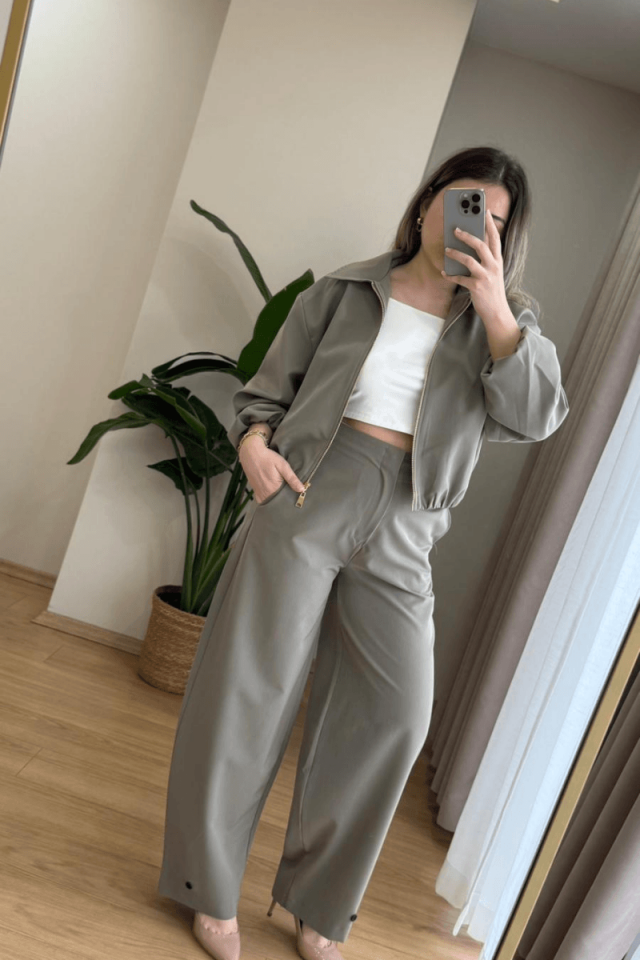 Haki Poliviskon Pantolon (Premium)