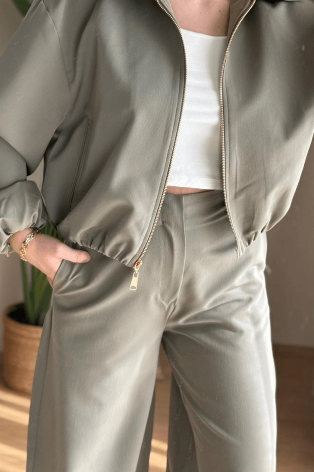 Haki Bomber  Ceket (Premium)