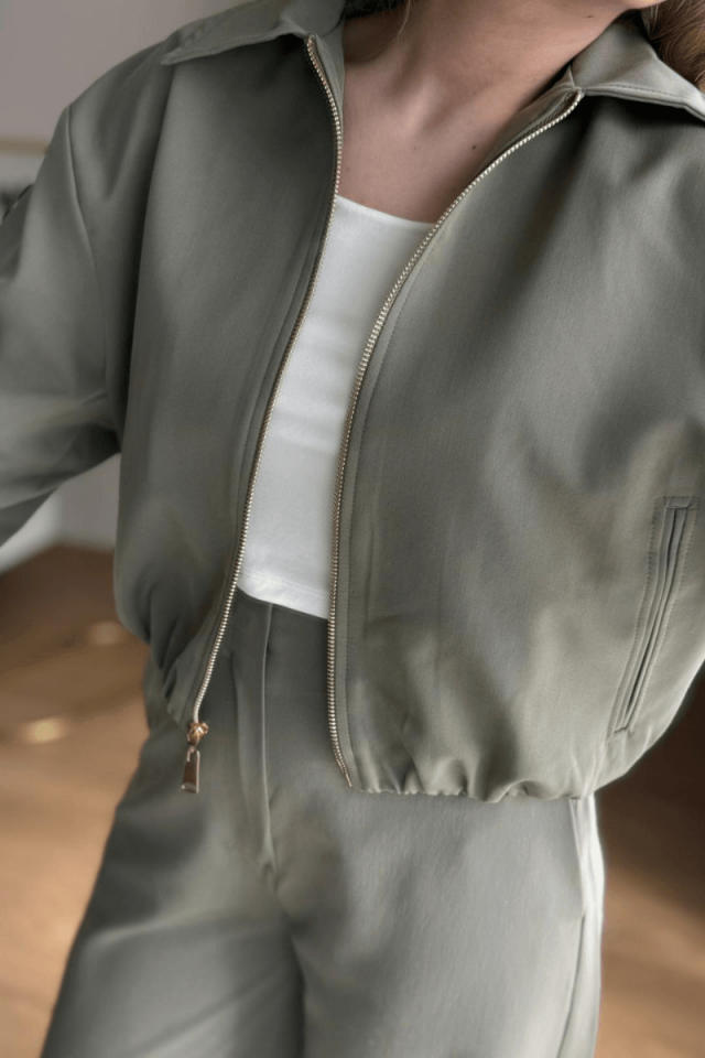 Haki Bomber  Ceket (Premium)