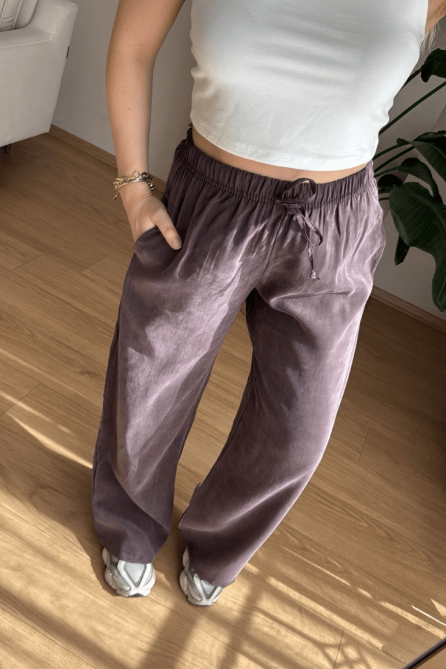 Kahve Tencel Cupra Pantolon