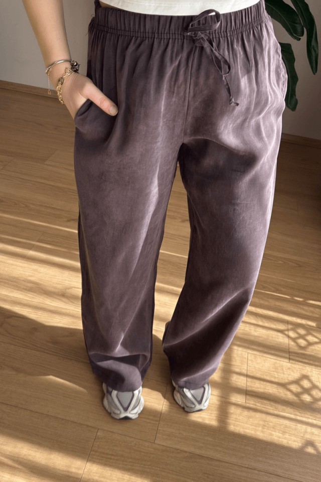 Kahve Tencel Cupra Pantolon