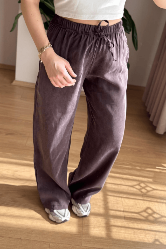 Kahve Tencel Cupra Pantolon