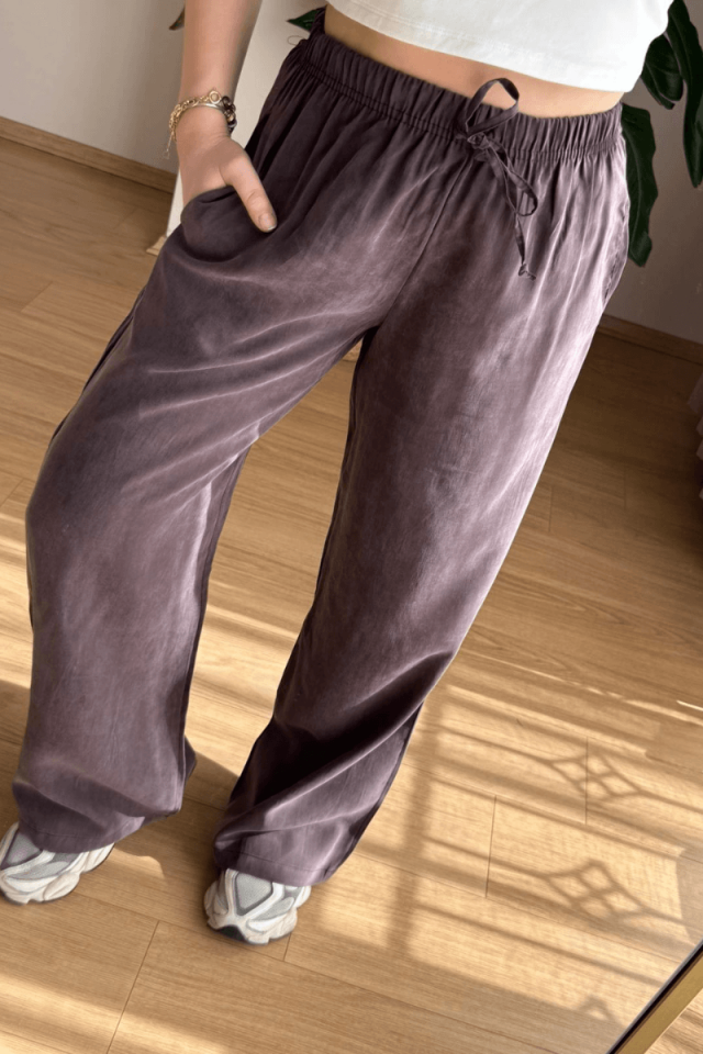 Kahve Tencel Cupra Pantolon