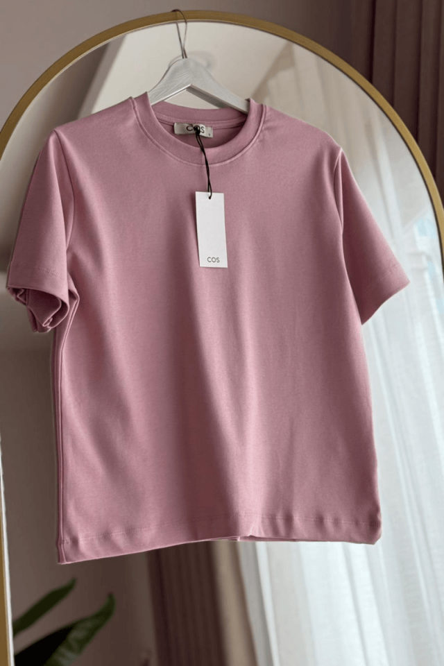 Pudra Pamuklu Basic Tişört