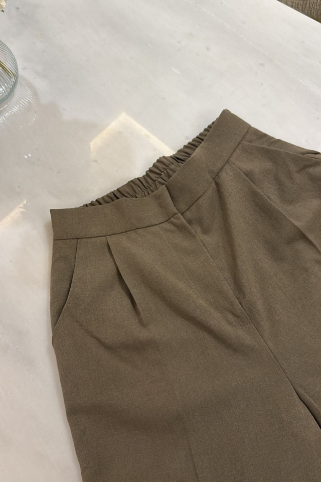 Haki Yelek Pantolon Takım (Pantolon Arka Bel Lastikli)