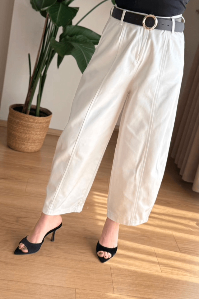 Beyaz Baggy Pantolon S