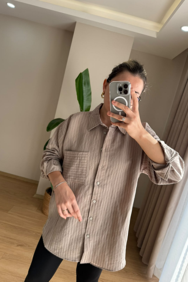 Vizon Oversize Gömlek