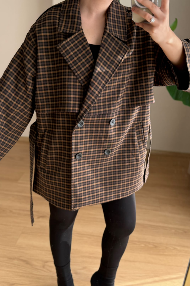 Oversize Ekose Trençkot