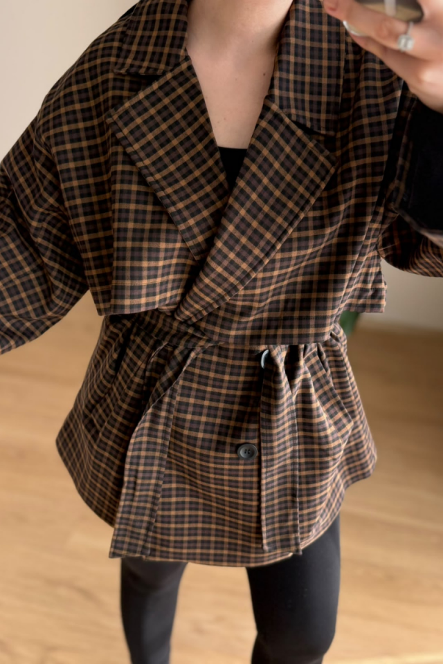 Oversize Ekose Trençkot