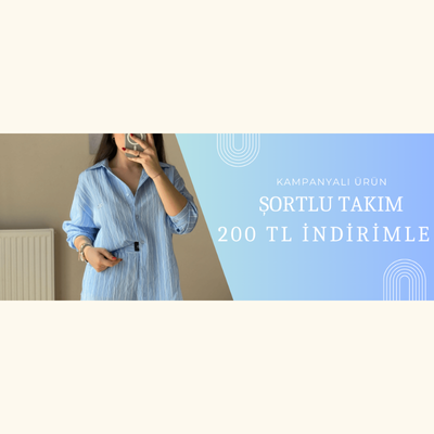 Üyelerimize Özel Bebe Mavisi Şortlu Takımda 200TL 